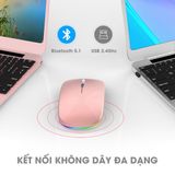 Chuột không dây + Bluetooth , Pin sạc, Kiwi Dual A1 , chống ồn cho laptop, điện thoại, máy tính bảng... -dc4907 