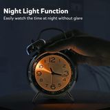  Đồng Hồ Để Bàn Báo Thức quả  chuông Inox kim trôi không gây ồn chuông to hẹn giờ đi học đi làm trang trí... -dc5005 