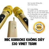  Bộ 2 micro karaoke không dây Vinetteam S30 kết nối bluetooth cho loa kéo-Hỗ trợ thiết bị có jack 3.5mm và 6.5m -dc4393 