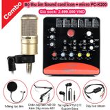  ComBo mic livestream hát karaoke takstar PC-k200,card icon,dây live 3 màu,màng lọc, chân kẹp nb39 