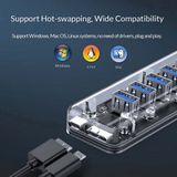  Hub chia 7 cổng USB 3.0 Orico F4U-U3 / F7U-U3-CR TRANSPARENT  Tốc độ truyền 5Gbp Loại trong suốt 