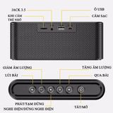  Loa bluetooth manovo x6 nút bấm cảm ứng, siêu bass vỏ nhôm nguyên khối công suất 6W thời gian sử dụng 8H 