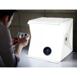  Hộp chụp ảnh sản phẩm 40x40x40cm tích hợp dàn đèn led 35 bóng nhiều màu nền và size 