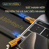  Cáp sạc bọc dù 4 trong 1 sạc nhanh PD 27W hỗ trợ sạc nhanh tiện lợi 