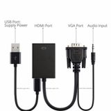  Bộ cáp chuyển đổi tín hiệu từ VGA sang HDMI có âm thanh dây cáp Micro USB FULL HD 1080P vga to hdmi 