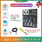 Bộ chộn âm thanh Mixer F4 Pro USB có Bluetooth bản nâng cấp tặng dây truyền nhạc ,Zắc 6.5 