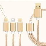  Cáp sạc đa năng 3in1 dây dù cho Lighting Micro USB Type C -DC1058 