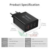  Cốc sạc nhanh QC 3.0 30W 5 V /9 V / 12 V ESSAGER / USAMS /CYKE cho điện thoại 