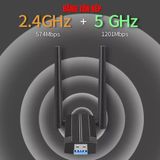  USB thu WIFI 6 2 râu 2.4G-5G 900mbps, 1300mbps, 1800mbps tốc độ cao cho PC, LAPTOP 