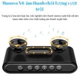  Loa bluetooth manovo x6 nút bấm cảm ứng, siêu bass vỏ nhôm nguyên khối công suất 6W thời gian sử dụng 8H 