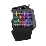 USB Wired Single Hand Gaming Keyboard Mix-color Backlit 35 Keys Keypad -dc3442 