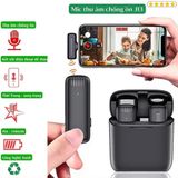  Micro thu âm cài áo không dây có dock sạc tự động dành cho quay vlog, tiktok, livestream - DC5178 