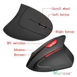  Chuột ko dây kiểu đứng HXSJ T22 Sạc pin wireless USB 2.4GHz chống mỏi tay chuyên dùng cho pc laptop máy tính táo -DC4592 