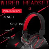  Tai nghe chụp tai headphone có dây kèm mic , tai nghe chụp tai có mic có thể gập lại, âm thanh sống động -dc4038 