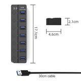  Bộ Hub Chia 4 / 7 Cổng USB 3.0 3.0 5Gbps Có Đèn LED Cho Laptop PC Công Tắc 30CM 