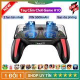  Tay cầm chơi game PUBG/FF/ROS có TẢN NHIỆT ĐÔI tích hợp sạc dự phòng H10 