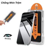  Kính Cường Lực iphone tự hút bụi chống nhìn trộm có kèm khung tự dán ,bảo vệ màng loa thế hệ mới 