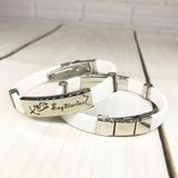  Vòng Tay Nam Nữ Chạm Khắc Chữ 12 Cung Hoàng Đạo (MÀU TRẮNG ) -VT03 
