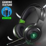  Tai Nghe Máy Tính Chuyên Game VINET V5000 Có Mic, Đèn Led Xanh, Jack 3.5 Dùng Được Cho Điện Thoại -dc3424 