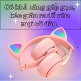 Tai Nghe Bluetooth MZ47, Tai Nghe Gắn Tai Mèo Dễ Thương, Phát Sáng Đèn Đầy Màu Sắc, Cực Kỳ Cute Hot 2022 -DC4751 