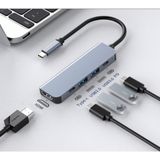  Bộ thiết bị Hub Cổng chia chuyển đổi đa năng USB Type-C 5 in 1 sang 5 Cổng HDMI 4K 60Hz/ USB 3.0/ Type-C/ PD -dc4825 
