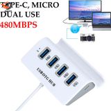  Bộ Chia 4 Cổng USB OTG HUB Micro/Type-C OTG Connectors PC Durable chơi game moblie Roblox Minecraft 
