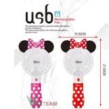  Quạt mini cầm tay ✔Quạt Tích Điện Mini Cầm Tay Mickey 3 tốc độ gió siêu mát -dc4139 