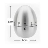  Đồng hồ hẹn giờ báo thức - nấu ăn - làm việc hình quả trứng -Vỏ Inox - Promodo -dc4678 