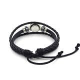  Vòng tay dây da mặt đá hình 12 cung hoàng đạo(hàng có sẵn ) -vt05 