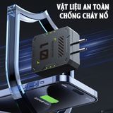  Dock Sạc & Dây Cáp 3 Trong 1 - Sạc Nhanh 100W 6A, Tương Thích iOS/Type C/Micro 