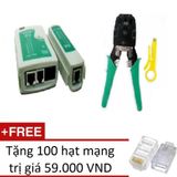  Combo 1 Hộp test mạng đa năng RJ11/45 + 1 Kìm bấm mạng đa năng China OB-315 (Xanh) Tặng 100 hạt mạng 