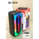  Loa bluetooth karaoke Xách tay Kimiso QS-2415 đèn led RGB bass không dây, tặng kèm mic hát có dây 