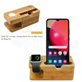  Giá đỡ để điện thoại và đồng hồ thông minh bằng gỗ tre -dc4797 