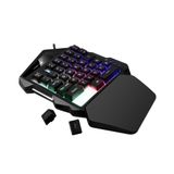  USB Wired Single Hand Gaming Keyboard Mix-color Backlit 35 Keys Keypad -dc3442 