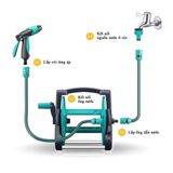  Vòi tưới cây, vòi rửa xe SHUOFAN-101F ống kết cấu 3 lớp, vòi phun bằng nhựa khung ru lô có thể cuộn 