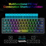  Bàn Phím Mini K61 LED RGB 10 Chế Độ Rainbow Cực Đẹp, Phím Bấm Êm, Thiết Kế Nhỏ Gọn, Dùng Cho Máy Tính, Laptop,PC -DC4746 