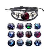  Vòng tay da nhiều lớp đính hạt và biểu tượng 12 cung hoàng đạo -VT05 