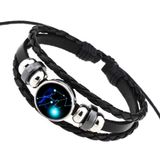  Vòng tay da nhiều lớp đính hạt và biểu tượng 12 cung hoàng đạo -VT05 