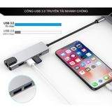  Hub Type C 5in1 cổng lan -Cổng chuyển đổi HUB USB Type-C to HDMI,USB 3.0,RJ45,PD Type-C cho Laptop táo -dc4850 