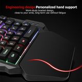  USB Wired Single Hand Gaming Keyboard Mix-color Backlit 35 Keys Keypad -dc3442 