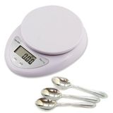  Cân Điện Tử Nhà Bếp ☘ Yêu Bếp ☘ Cân Chia Thực Phẩm Đa Năng 5kg Tặng Kèm 2 Pin AAA -DC1037 