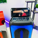  Loa bluetooth karaoke Xách tay Kimiso QS-2415 đèn led RGB bass không dây, tặng kèm mic hát có dây 