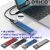  Orico TCM2-C3 ,Hộp đựng/Box ổ cứng M.2 PCIe NVMe trong suốt-tản nhiệt-USB 3.1-Tốc độ 10Gbps -dc4278 