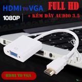 [Hàng xịn] Cáp chuyển đổi HDMI sang VGA kèm dây audio 3.5-Bộ đầu chuyển cổng HDMI ra VGA ,dây máy chiếu -dc404 