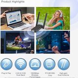  USB thu WIFI 6 2 râu 2.4G-5G 900mbps, 1300mbps, 1800mbps tốc độ cao cho PC, LAPTOP 