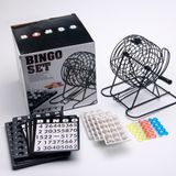  Đồ chơi lồng quay lô tô xổ số Bingo Lotto, để bàn vui nhộn, cao 21cm (KHUNG SẮT, 75 số) 