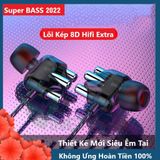  Tai Nghe Nhét Tai Có Dây Gaming A6 Super Bass Chống Ồn Hiệu Quả Có Mic Đàm Thoại -Mẫu mới 2022 -dc4122 