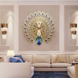  Đồng Hồ Treo Tường Chim Công Xòe Đuôi  kim trôi  KT 70X65CM  - Tặng 1 bộ kim đồng hồ và đinh thông minh -dc4174 