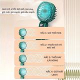  Quạt mini cầm tay để bàn tích điện 5 chế độ, màn hình led, phù hợp học sinh, sinh viên, nhân viên văn phòng và trẻ nhỏ 