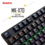  BÀN PHÍM CƠ CHUYÊN GAME APEDRA MK- X70 - LED ĐỔI MÀU USB 104 phím led RGB nhiều chế độ Swith blue -dc3019 